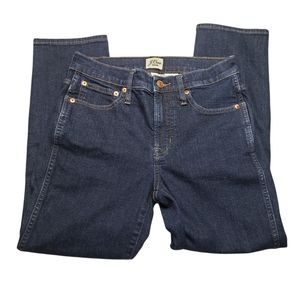J. Crew 9" Vintage Straight Mid Rise Dark Denim Size 27P